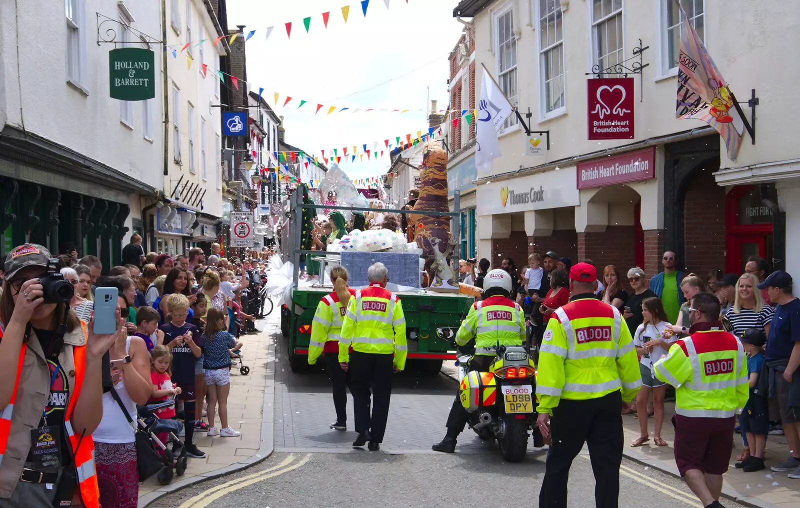 The Blood Transfusion team on Mere Street, from The Diss Carnival 2019, Diss, Norfolk - 9th June 2019