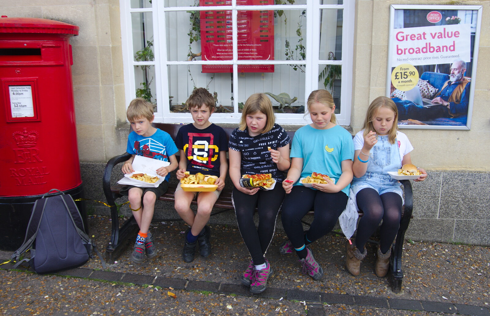 We feed the children a quality tea of chips from The Diss Carnival 2019, Diss, Norfolk - 9th June 2019