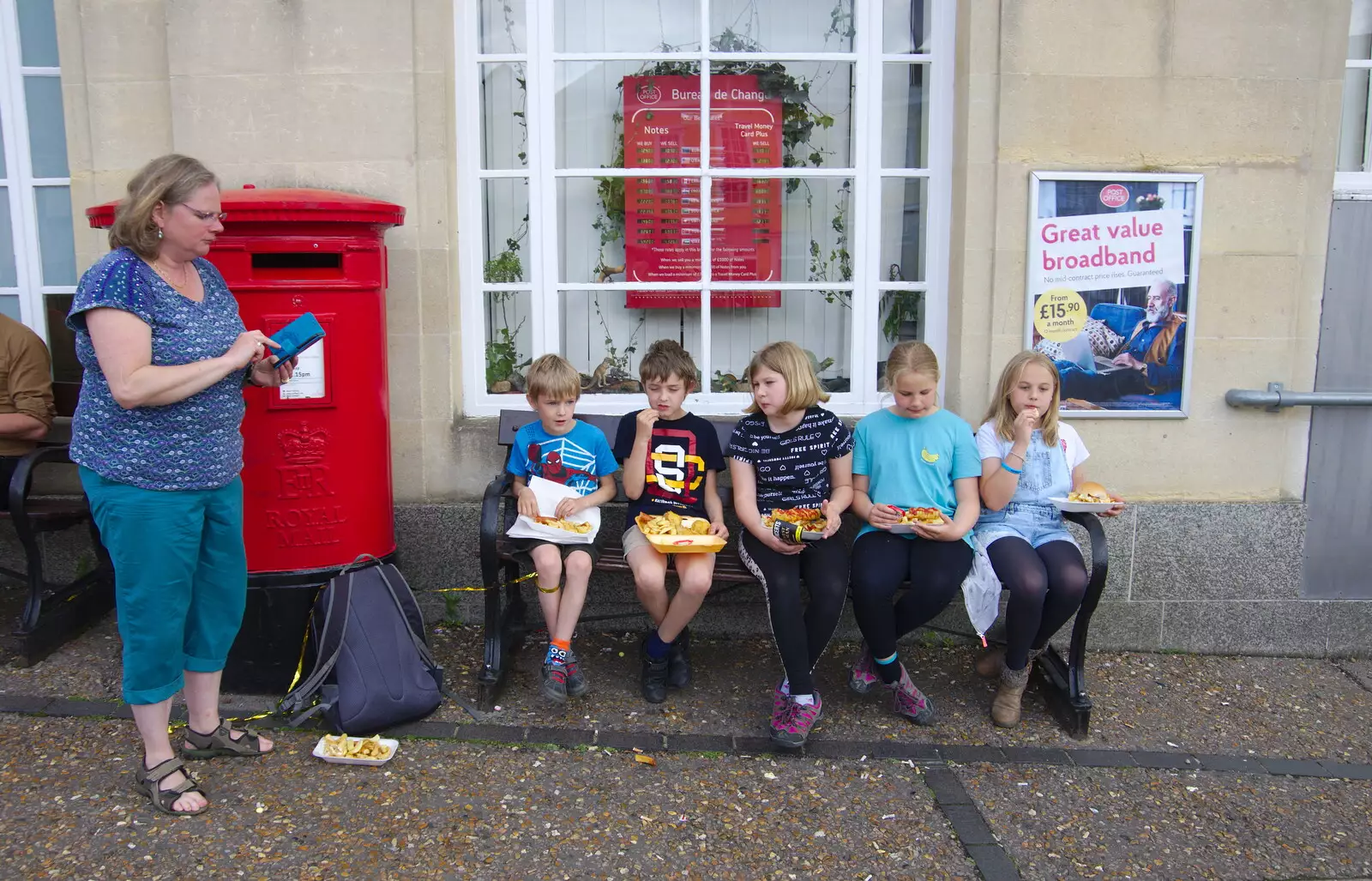 Megan's on the phone, from The Diss Carnival 2019, Diss, Norfolk - 9th June 2019