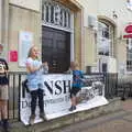 Fred, Alice and Harry outside the post office, The Diss Carnival 2019, Diss, Norfolk - 9th June 2019