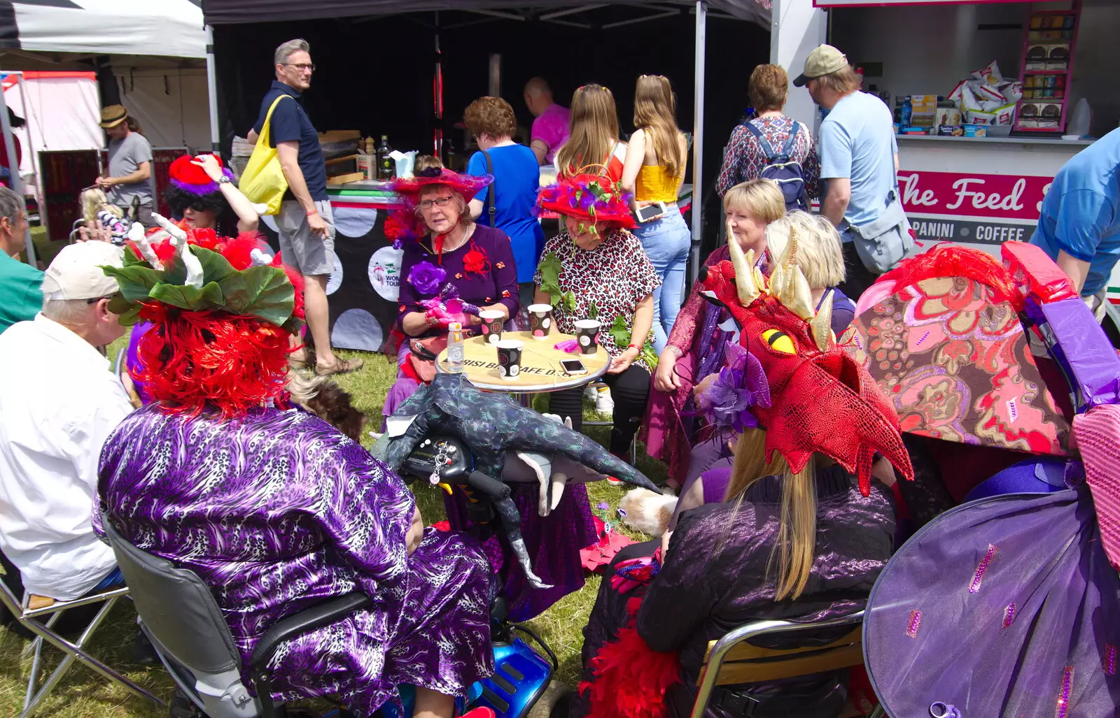 A bunch of purple ladies, from The Diss Carnival 2019, Diss, Norfolk - 9th June 2019