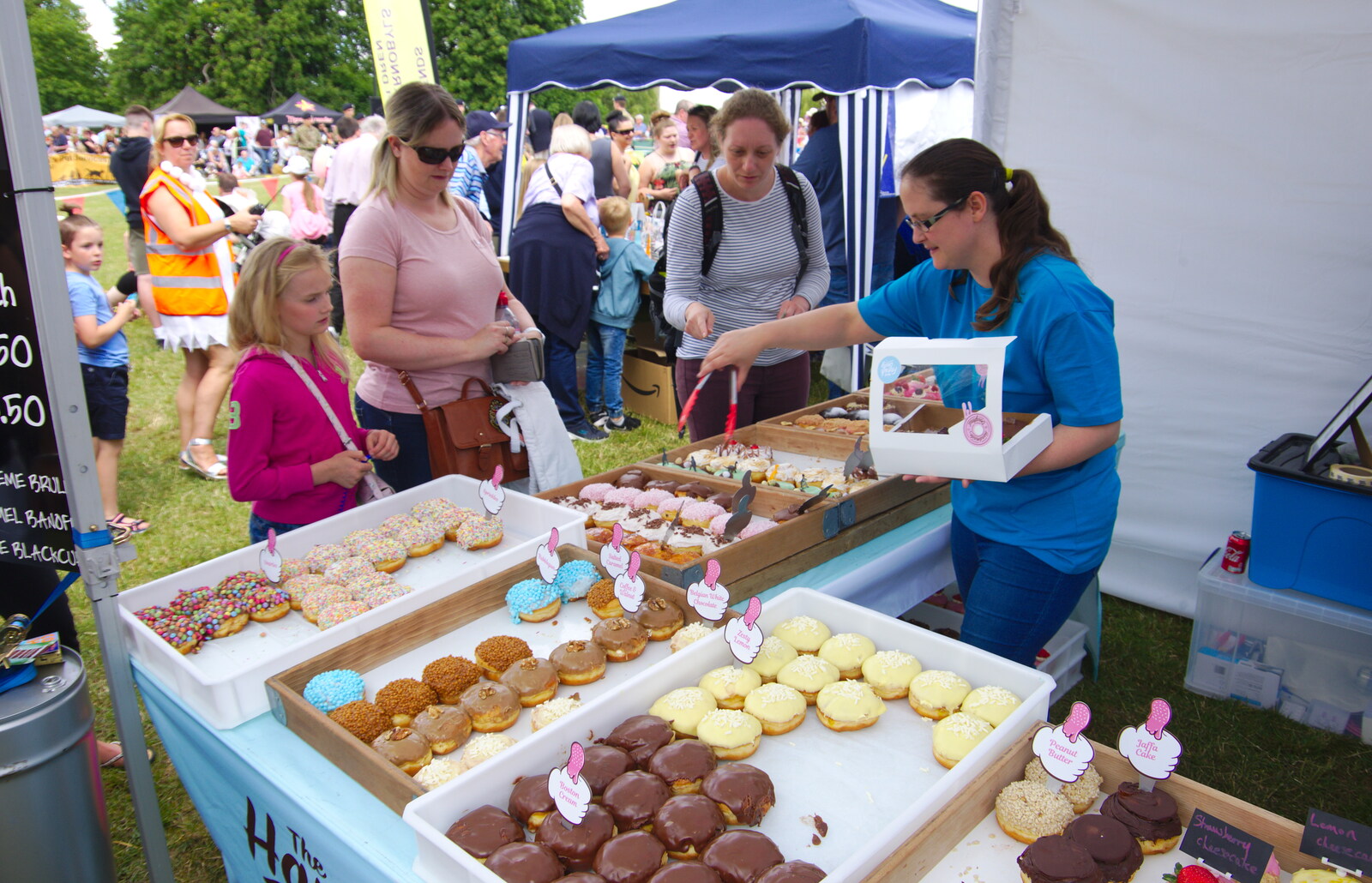 A  doughnut shop, at £1.50 a pop, does a good trade from The Diss Carnival 2019, Diss, Norfolk - 9th June 2019
