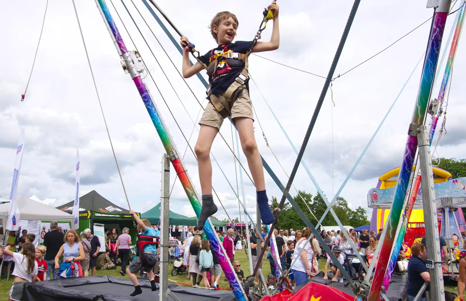 Fred's in a bungee, from The Diss Carnival 2019, Diss, Norfolk - 9th June 2019