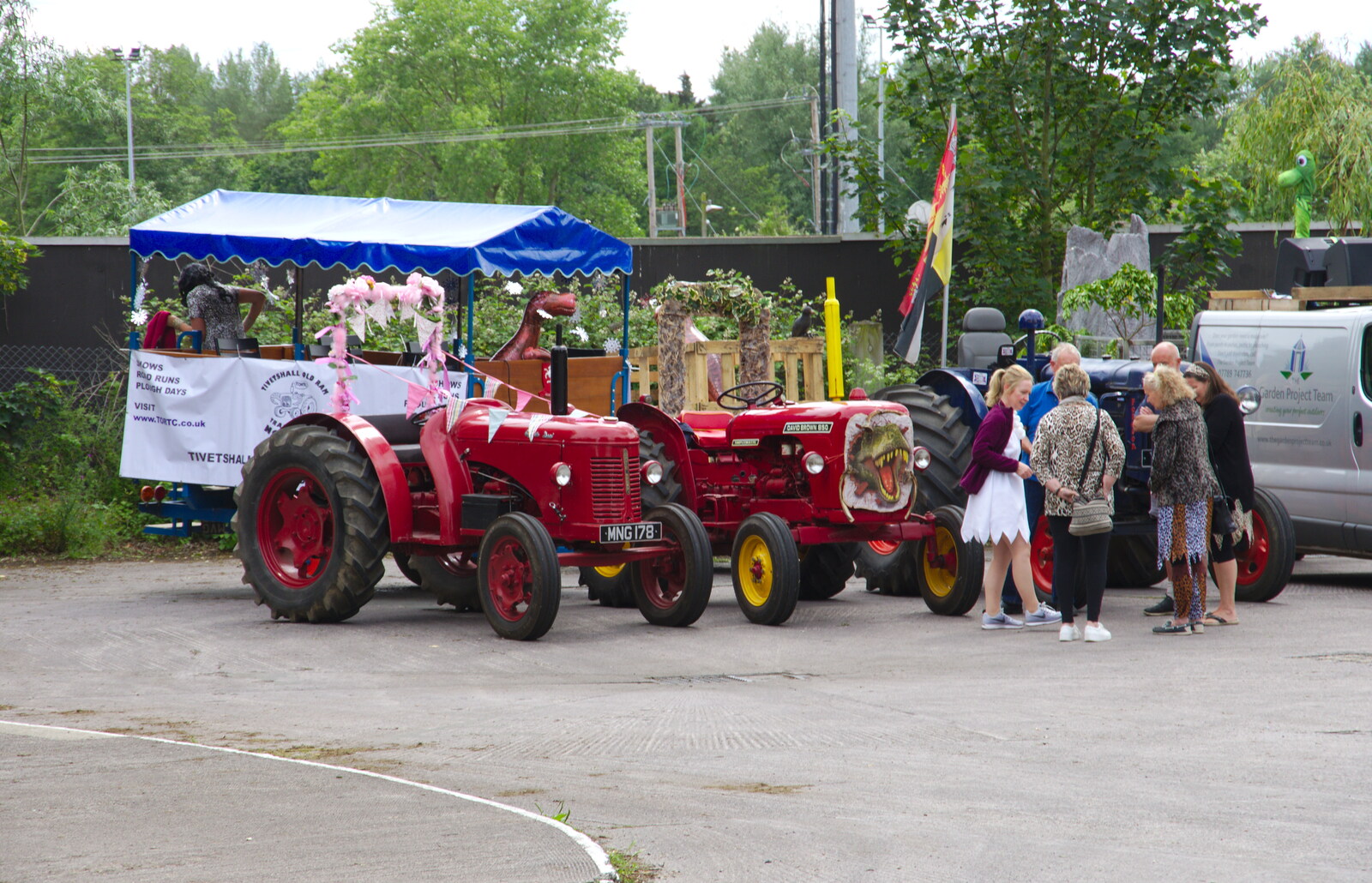 The vintage tractors are parked up from The Diss Carnival 2019, Diss, Norfolk - 9th June 2019