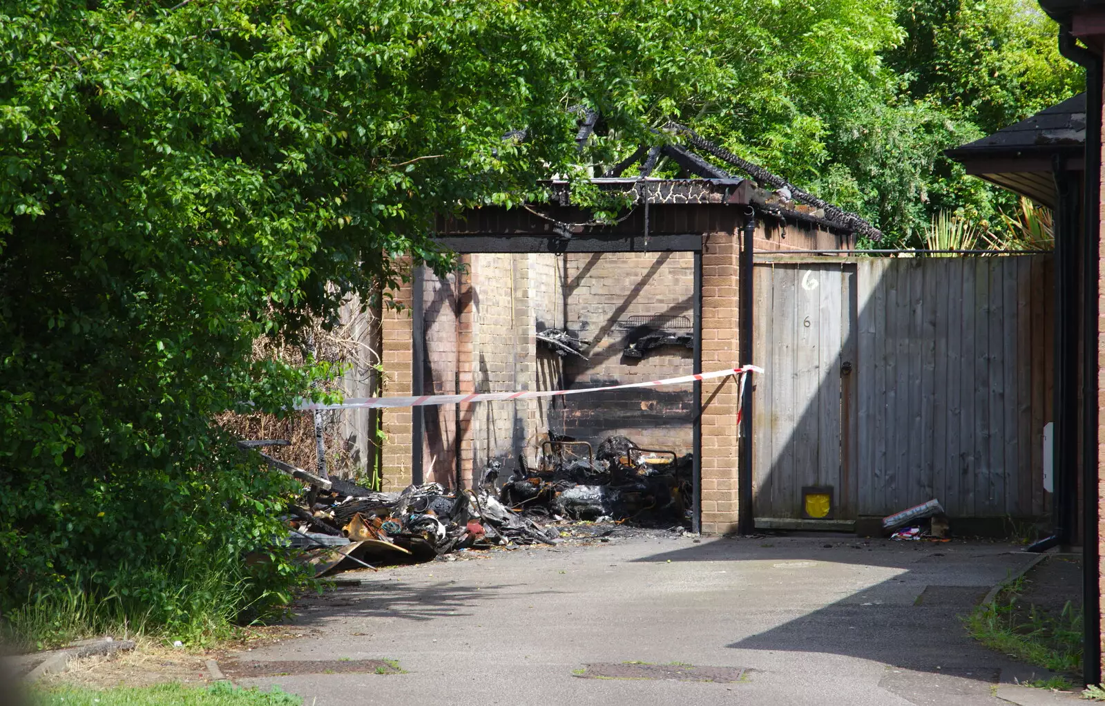 Someone's had a garage fire on Elizabeth Way in Eye, from The Diss Carnival 2019, Diss, Norfolk - 9th June 2019