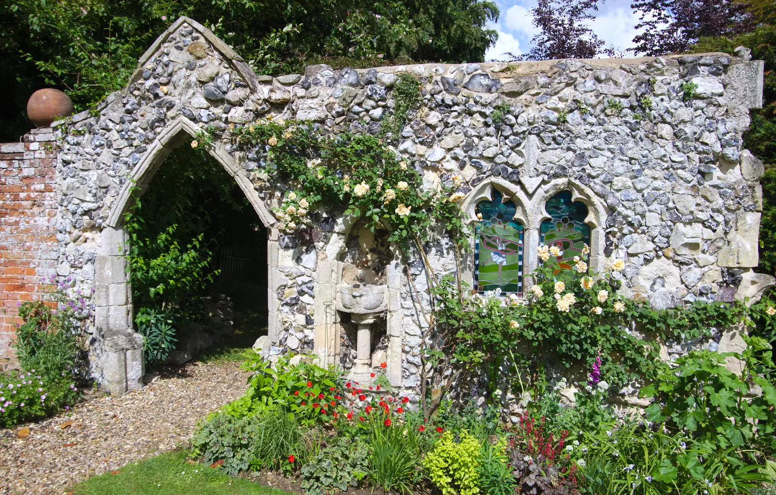 Some sort of (fake?) mediaeval wall in Chandos House, from The Diss Carnival 2019, Diss, Norfolk - 9th June 2019