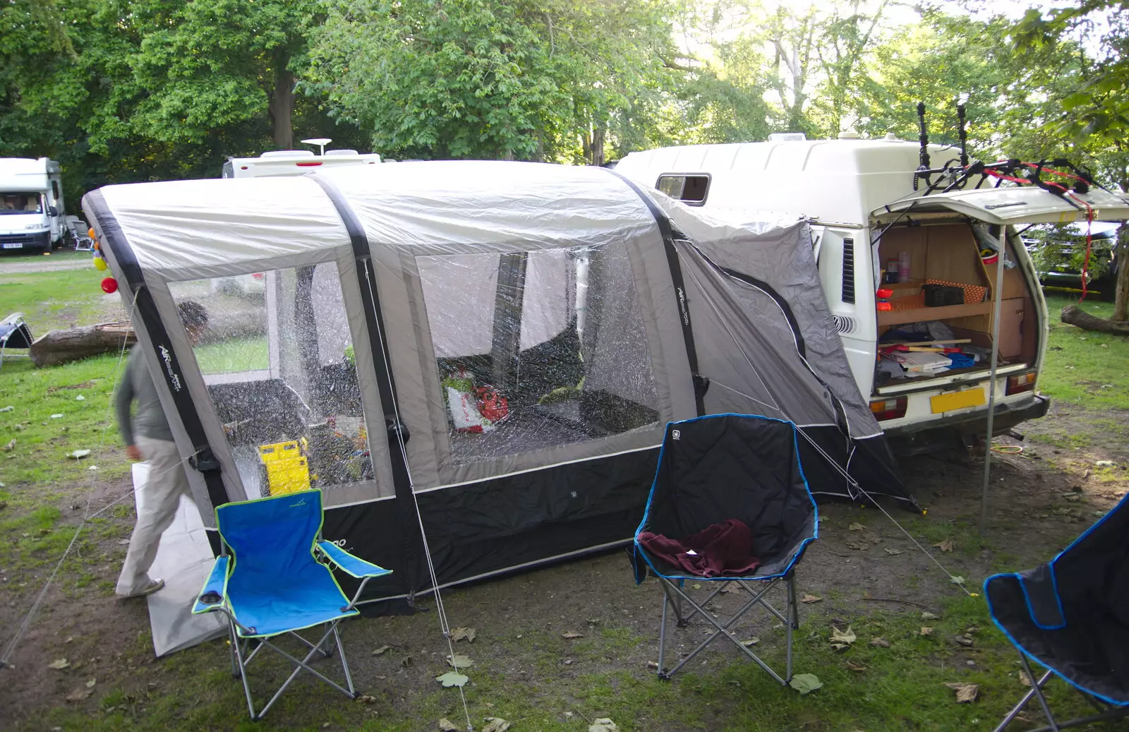 We get the the new awning up in 10 minutes, from Cliff House Camping, Dunwich, Suffolk - 15th June 2019