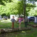 Harry and Fred do some sort of log rolling, Cliff House Camping, Dunwich, Suffolk - 15th June 2019