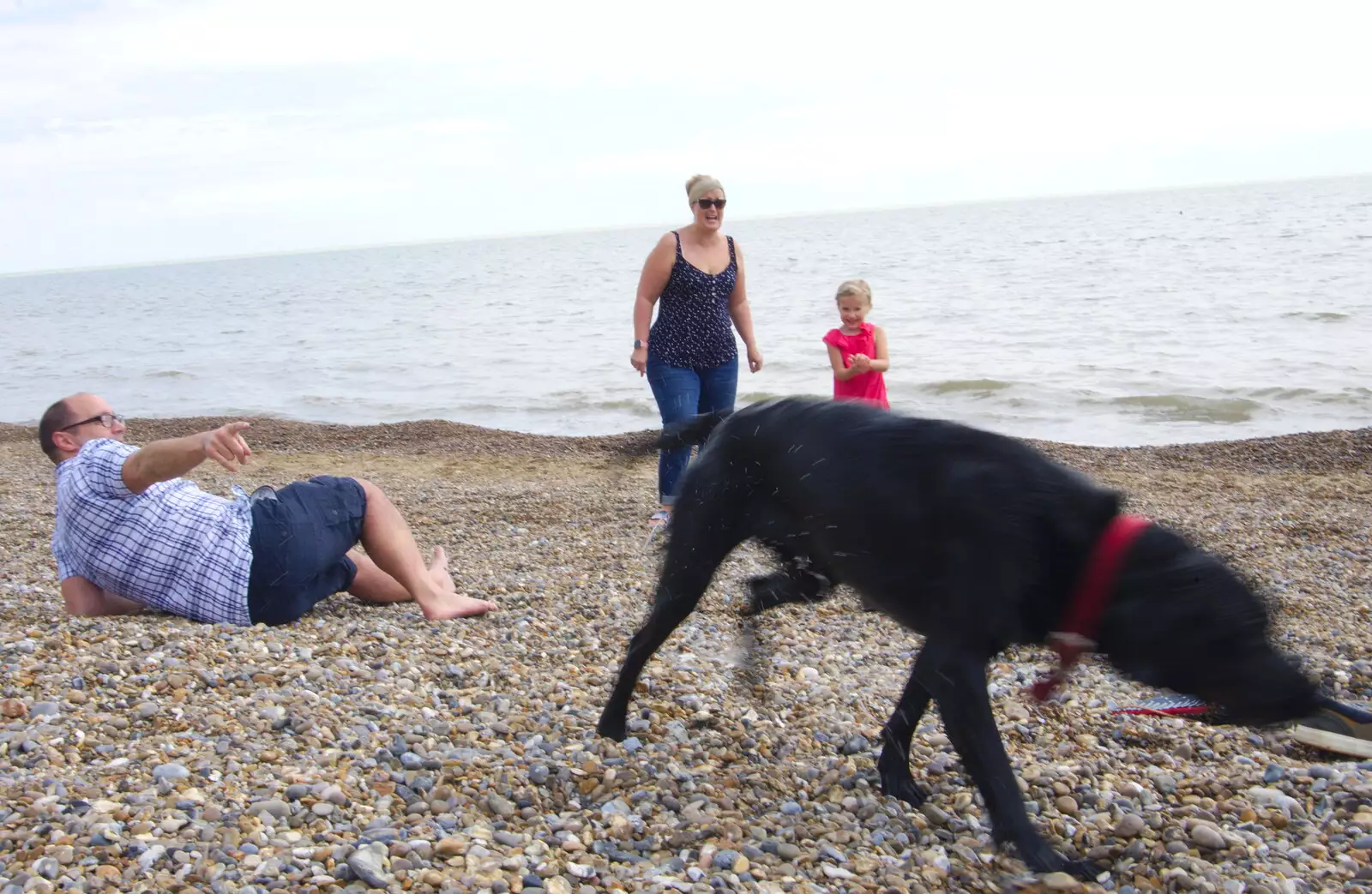 Andrew narrowly avoids a wet-dog shake, from Cliff House Camping, Dunwich, Suffolk - 15th June 2019