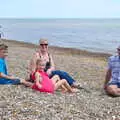 Grace's top is stuffed with beach pebbles, Cliff House Camping, Dunwich, Suffolk - 15th June 2019