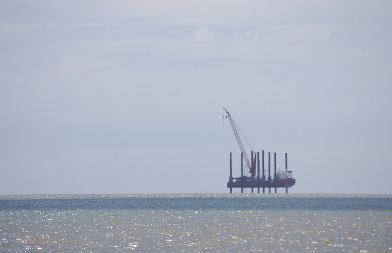 A ship-based oil rig thing at sea from Cliff House Camping, Dunwich, Suffolk - 15th June 2019