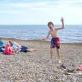 Fred's finding it hard going on the shingle beach, Cliff House Camping, Dunwich, Suffolk - 15th June 2019