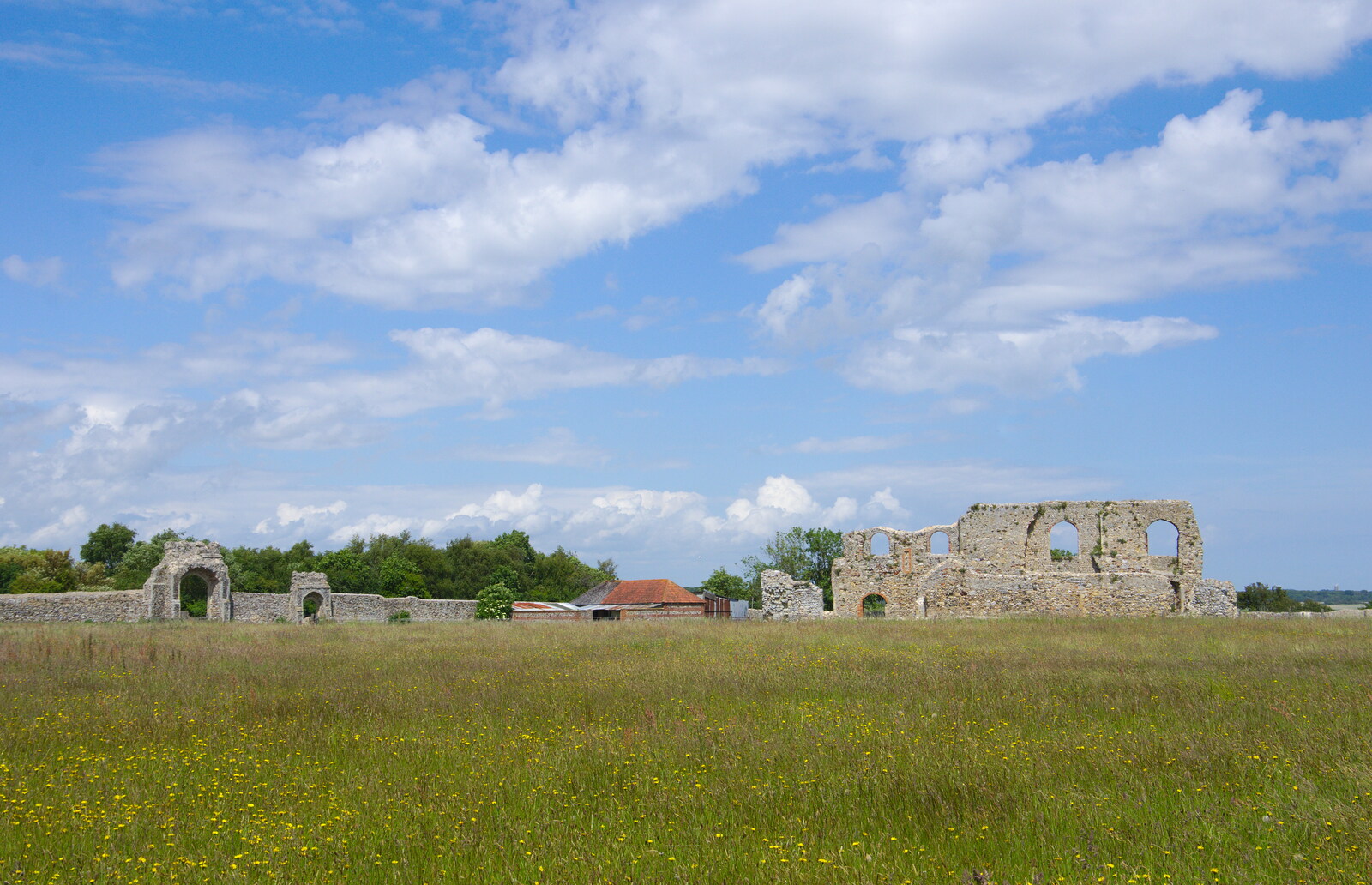 The ruins of Dunwich Abbey from Cliff House Camping, Dunwich, Suffolk - 15th June 2019