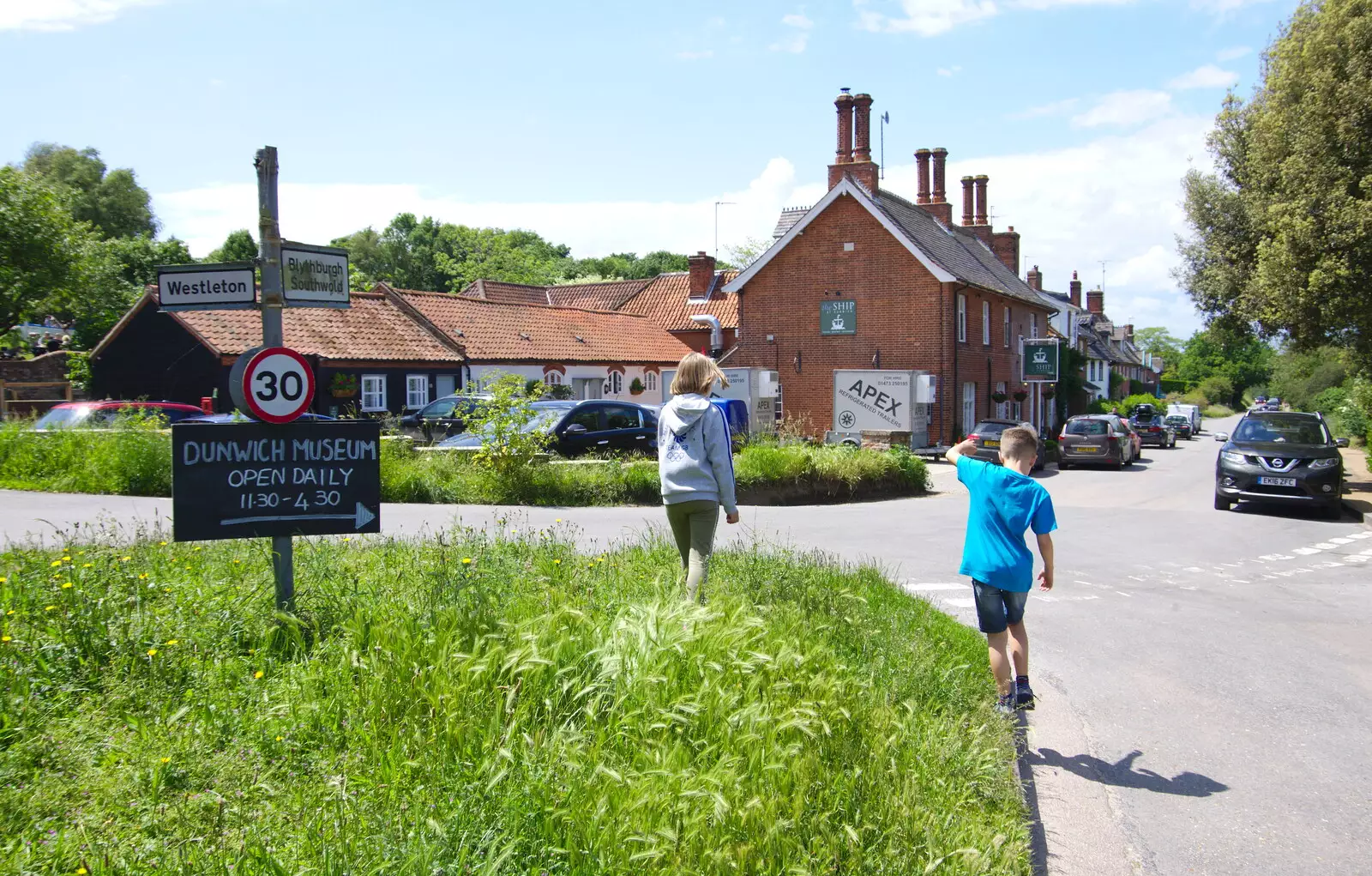 We arrive at the Ship Inn at Dunwich, from Cliff House Camping, Dunwich, Suffolk - 15th June 2019