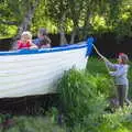 Soph the Roph pulls on a rope, Cliff House Camping, Dunwich, Suffolk - 15th June 2019