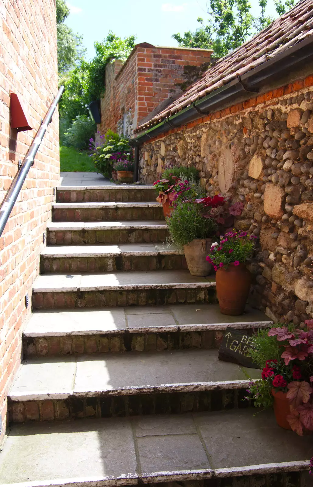 The steps up to the Ship's beer garden, from Cliff House Camping, Dunwich, Suffolk - 15th June 2019