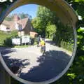 The gang reflected in a convex mirror, Cliff House Camping, Dunwich, Suffolk - 15th June 2019