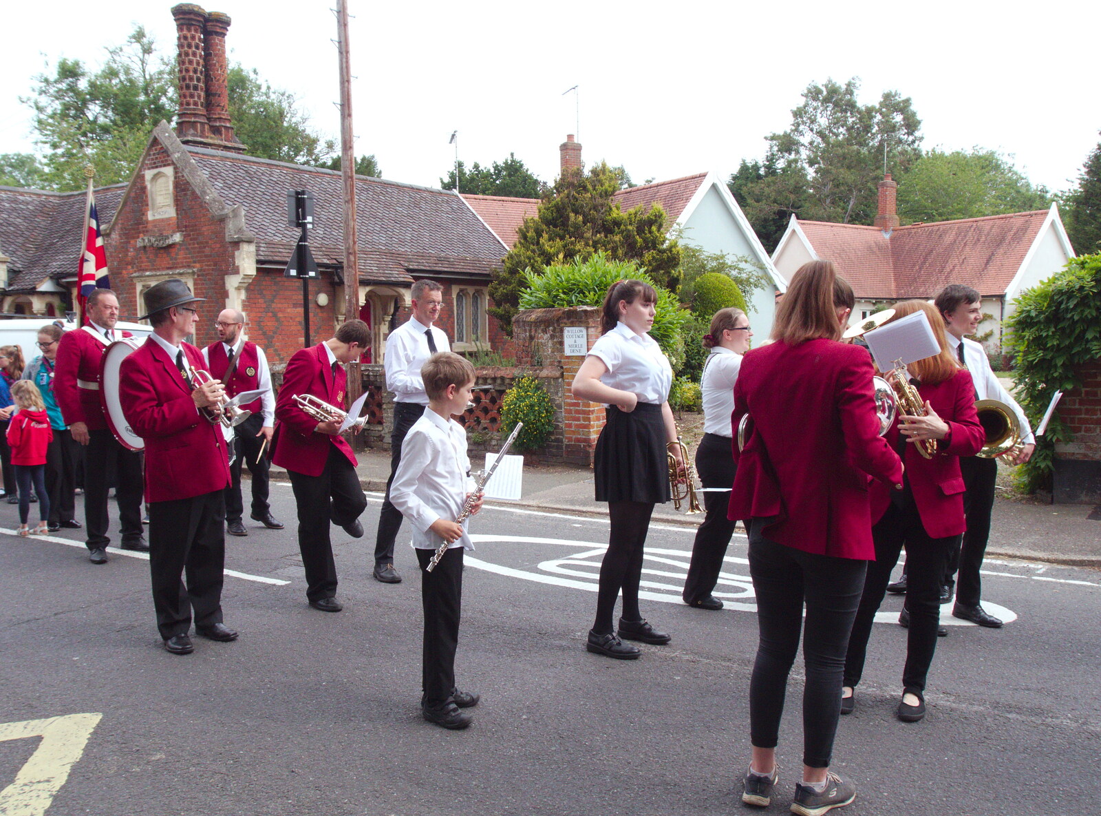 The band forms up on Lambseth Street from The BSCC at North Lopham, and the GSB Mayor's Parade, Eye, Suffolk - 23rd June 2019