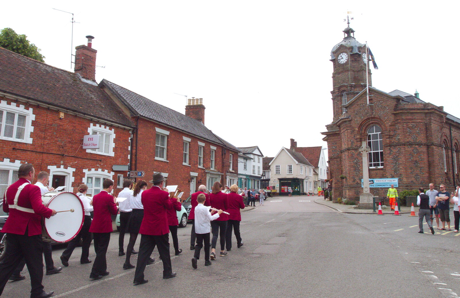 The GSB heads onto Broad Street from The BSCC at North Lopham, and the GSB Mayor's Parade, Eye, Suffolk - 23rd June 2019