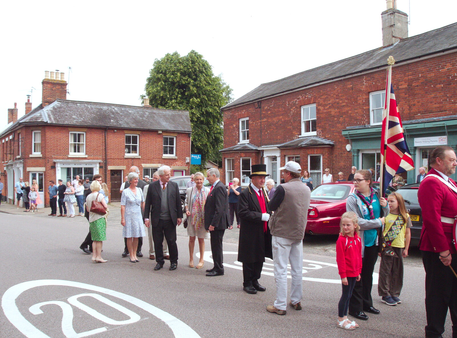 There's a gathering outside the town hall from The BSCC at North Lopham, and the GSB Mayor's Parade, Eye, Suffolk - 23rd June 2019
