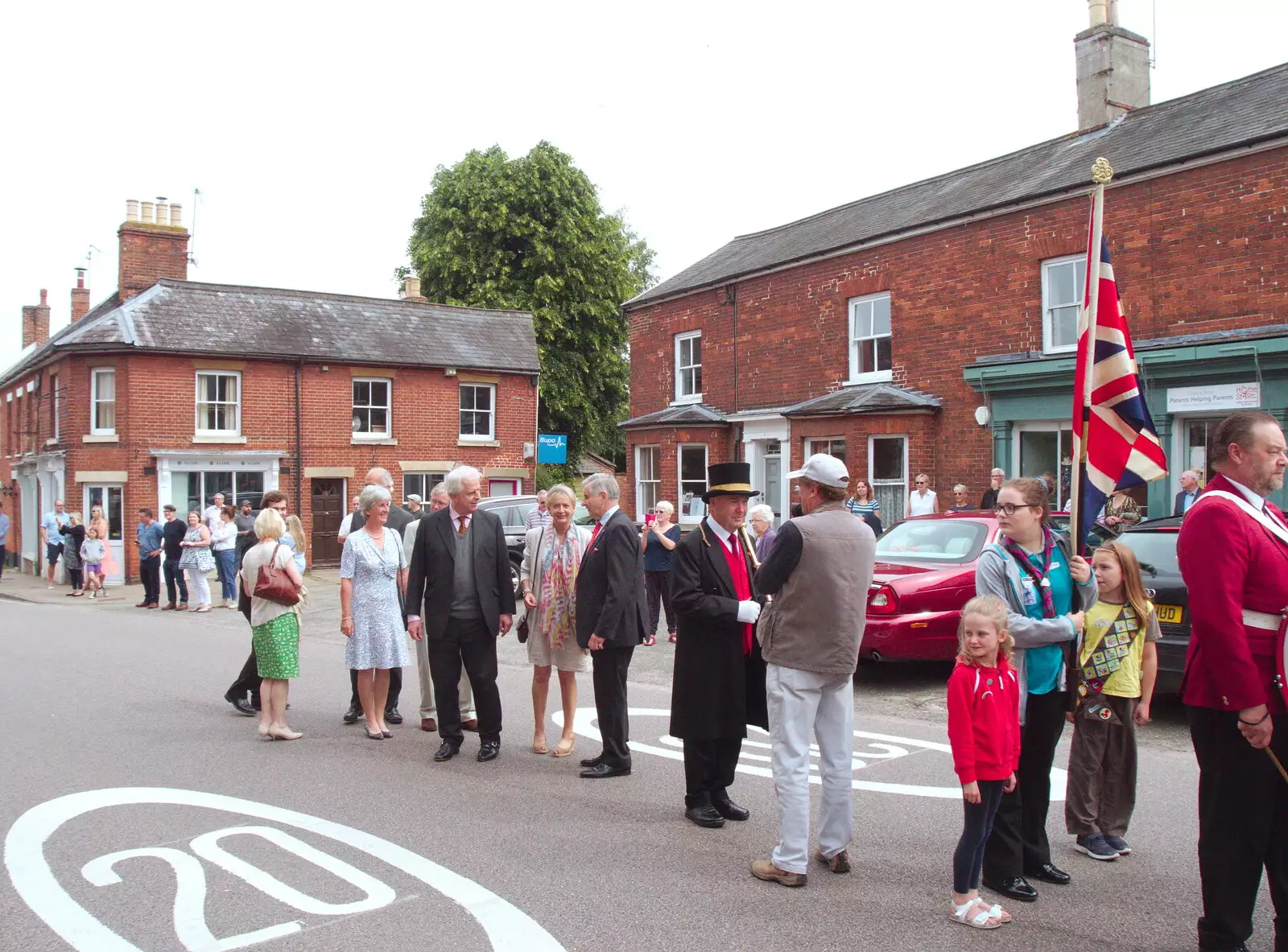 There's a gathering outside the town hall, from The BSCC at North Lopham, and the GSB Mayor's Parade, Eye, Suffolk - 23rd June 2019