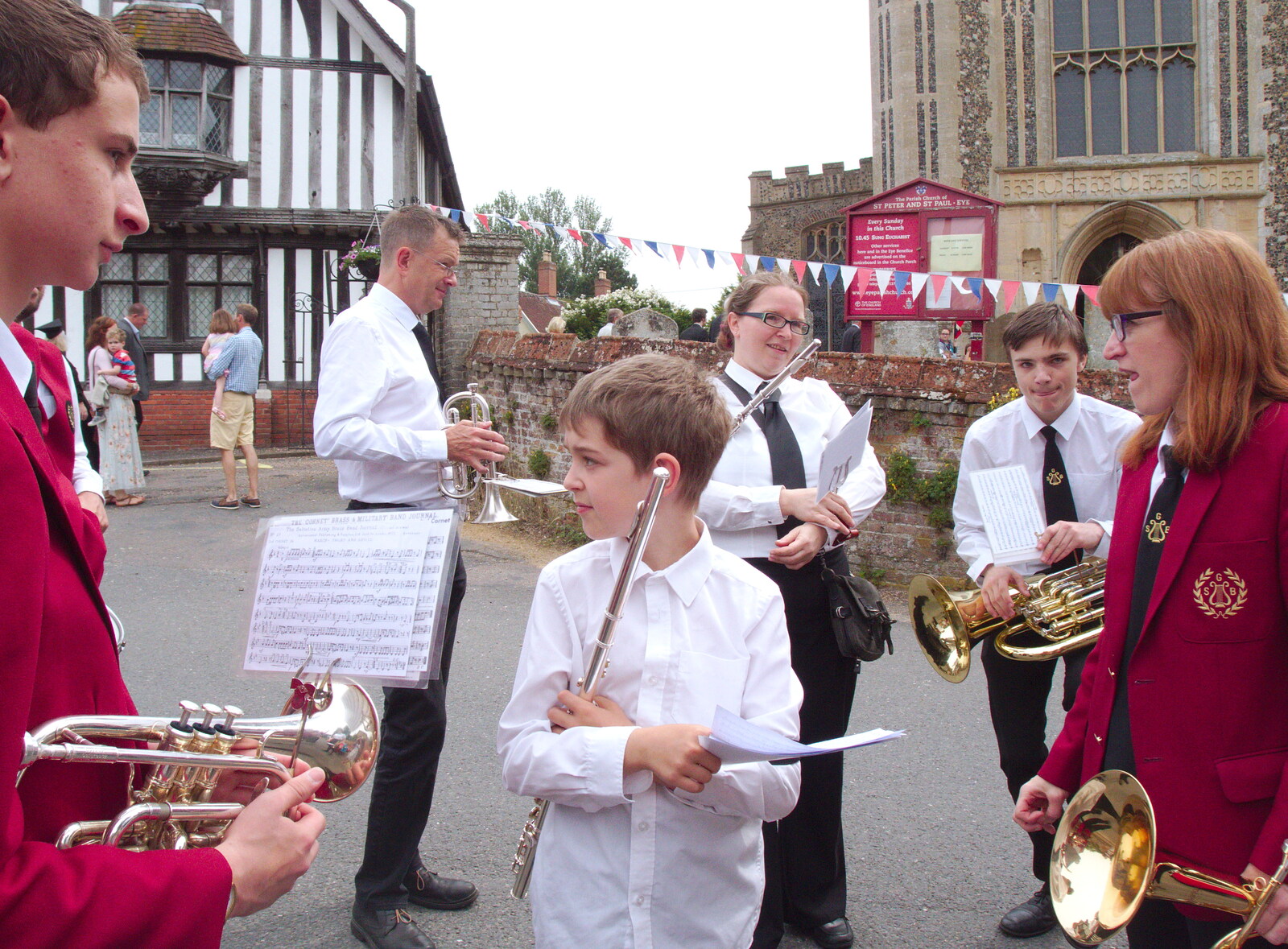 Fred hangs around with the band from The BSCC at North Lopham, and the GSB Mayor's Parade, Eye, Suffolk - 23rd June 2019