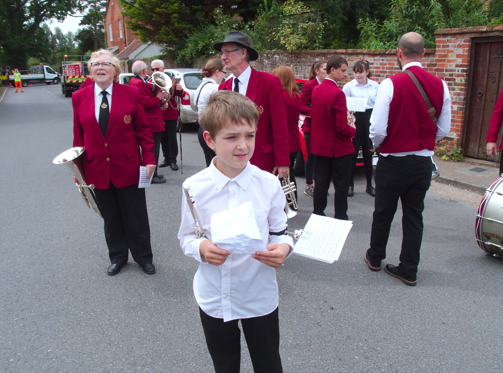 Fred with his music from The BSCC at North Lopham, and the GSB Mayor's Parade, Eye, Suffolk - 23rd June 2019