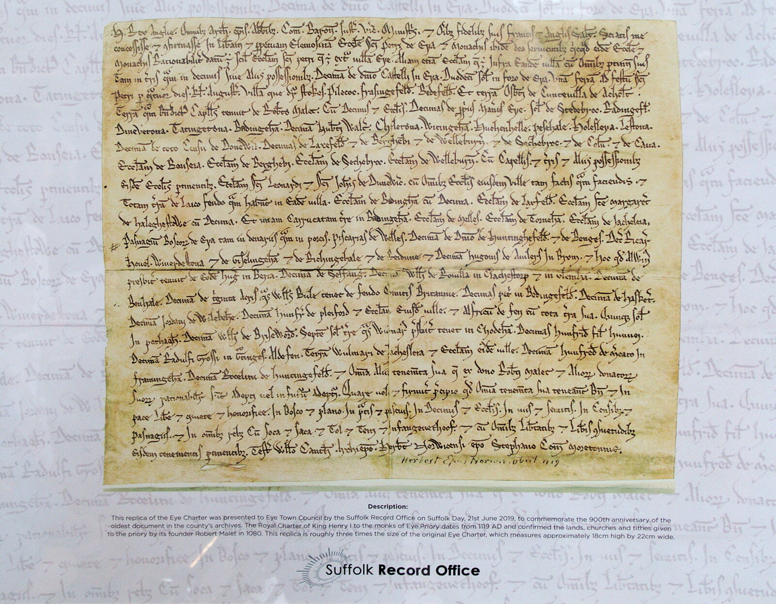 A copy of the Charter of Eye, dating from 1119 from The BSCC at North Lopham, and the GSB Mayor's Parade, Eye, Suffolk - 23rd June 2019