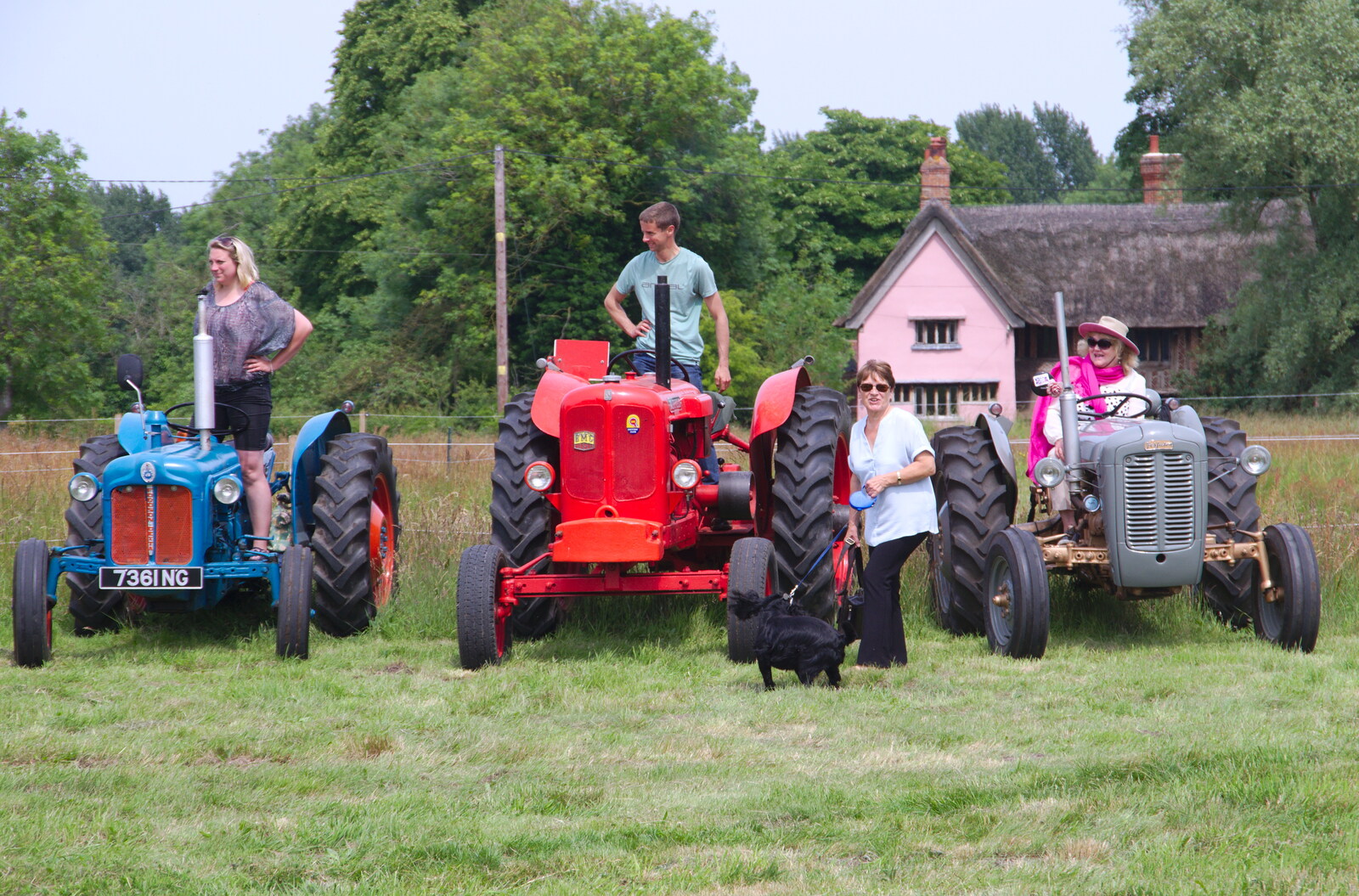 More tractor parking from A Hog Roast on Little Green, Thrandeston, Suffolk - 23rd June 2019