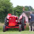 The Boy Phil inspects tractors, A Hog Roast on Little Green, Thrandeston, Suffolk - 23rd June 2019