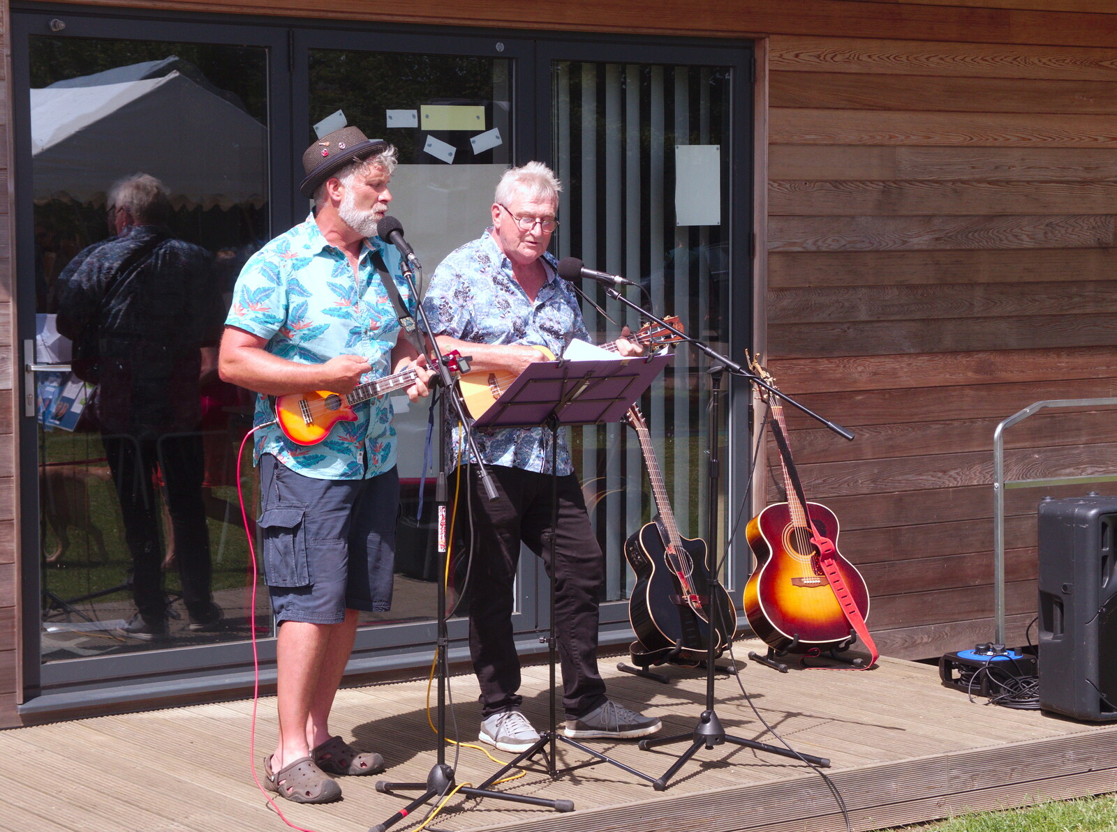 A ukulele duo does its thing from GSB and the Gislingham Fete, Suffolk - 29th June 2019