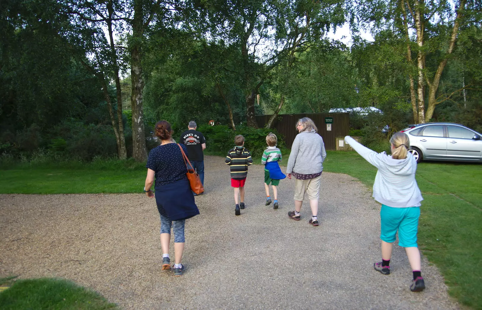 We head off to the club house, from Kelling Camping and the Potty Morris Festival, Sheringham, North Norfolk - 6th July 2019