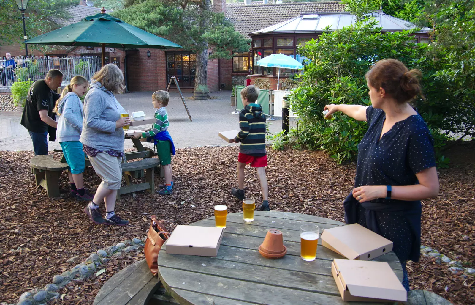 Time for pizza, from Kelling Camping and the Potty Morris Festival, Sheringham, North Norfolk - 6th July 2019