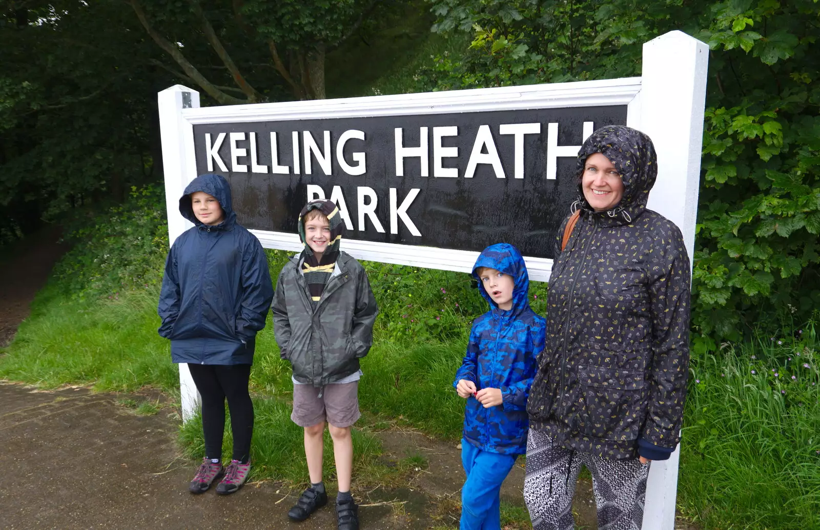 Waiting for trains in the rain, from Kelling Camping and the Potty Morris Festival, Sheringham, North Norfolk - 6th July 2019