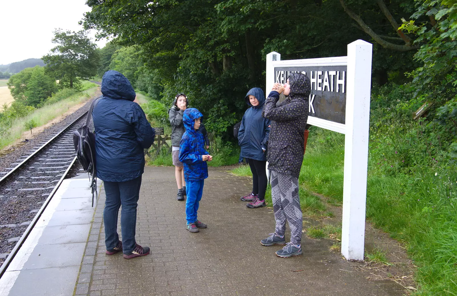 Isobel teaches the 'owl hoot' thing, from Kelling Camping and the Potty Morris Festival, Sheringham, North Norfolk - 6th July 2019