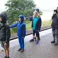 The kids flag down the train, as it's a request stop, Kelling Camping and the Potty Morris Festival, Sheringham, North Norfolk - 6th July 2019