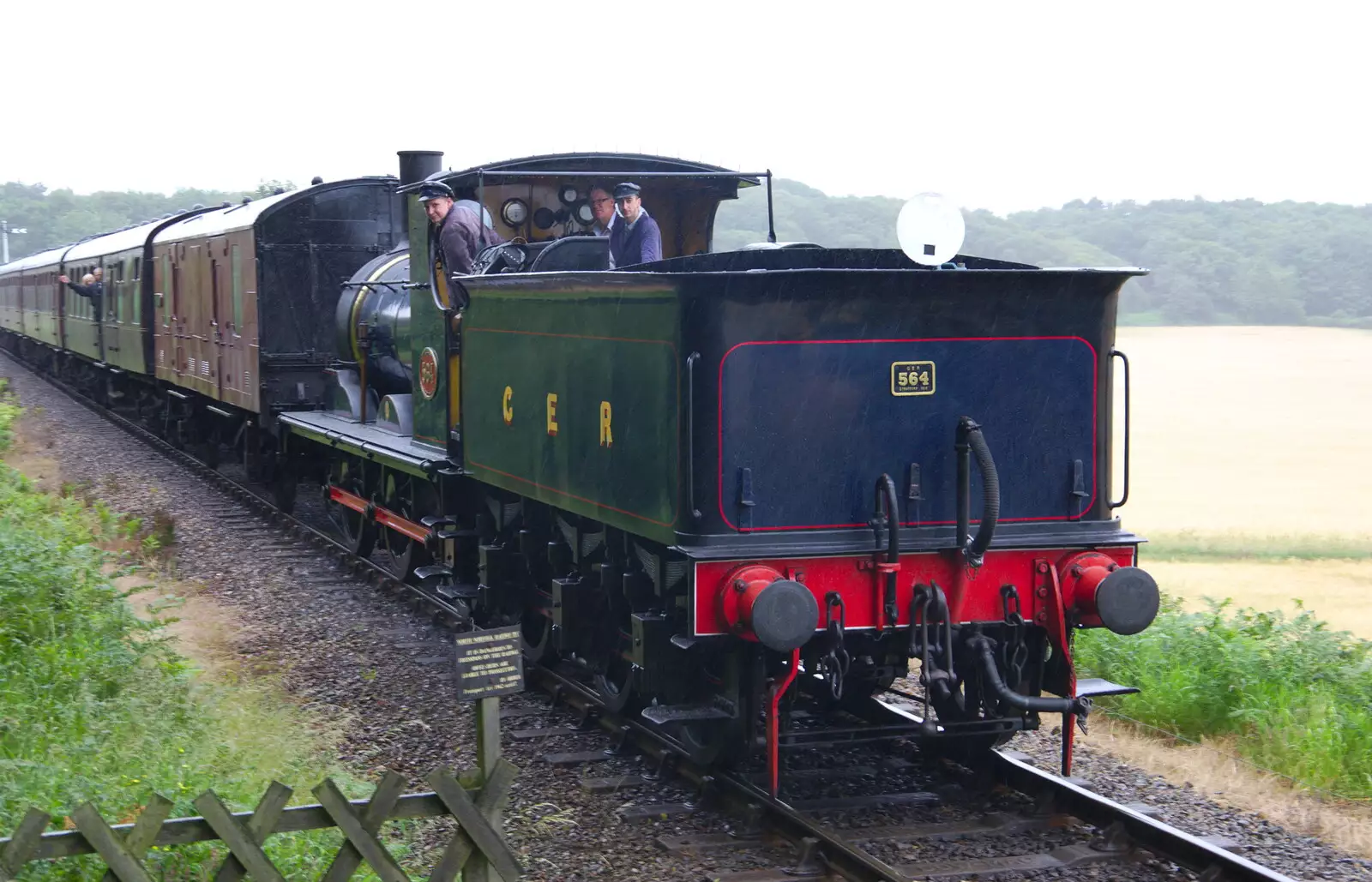 The little train pulls in, from Kelling Camping and the Potty Morris Festival, Sheringham, North Norfolk - 6th July 2019