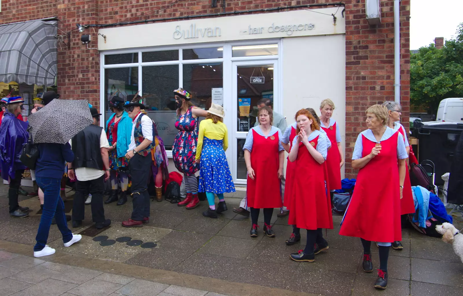 There's bit of a 'Handmaid's Tale' thing going on, from Kelling Camping and the Potty Morris Festival, Sheringham, North Norfolk - 6th July 2019