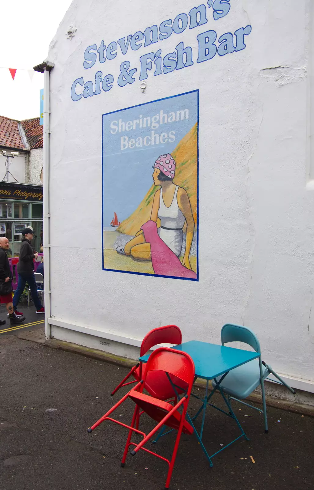 A nice retro mural on the chip shop wall, from Kelling Camping and the Potty Morris Festival, Sheringham, North Norfolk - 6th July 2019