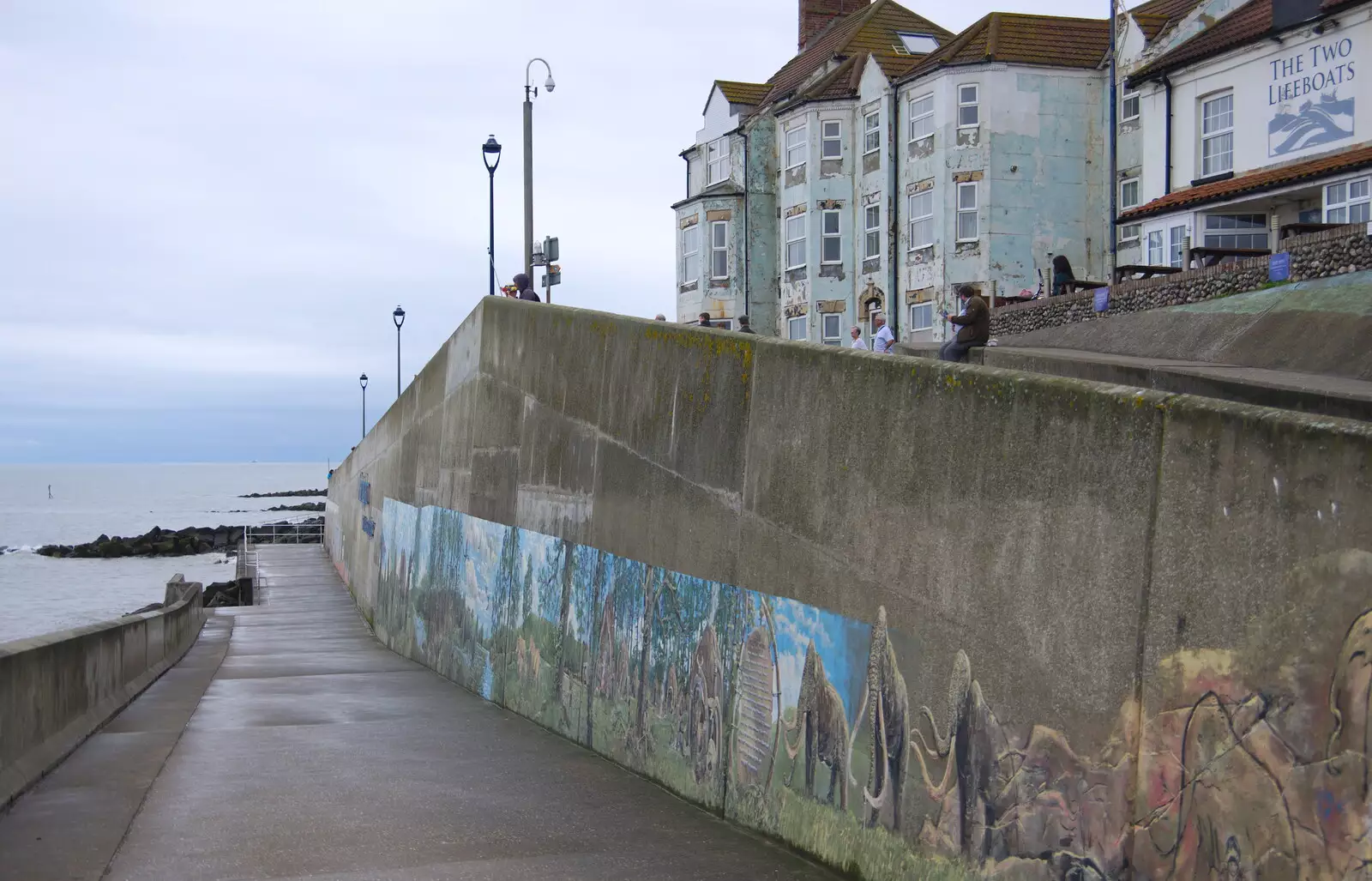 Brutalist concrete wall and a very derelict café, from Kelling Camping and the Potty Morris Festival, Sheringham, North Norfolk - 6th July 2019