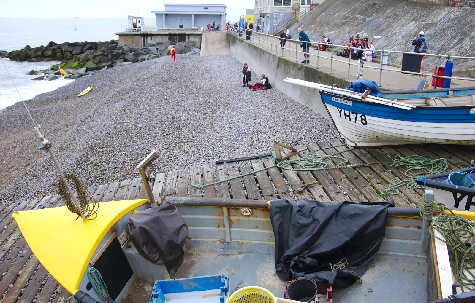 Fishing boats on the beach, from Kelling Camping and the Potty Morris Festival, Sheringham, North Norfolk - 6th July 2019