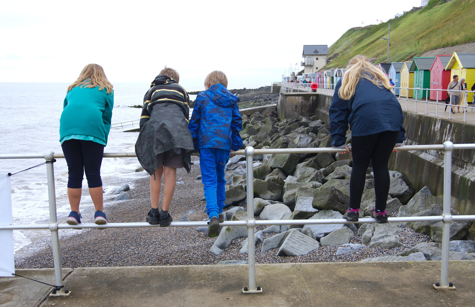 The children stand on a railing from Kelling Camping and the Potty Morris Festival, Sheringham, North Norfolk - 6th July 2019