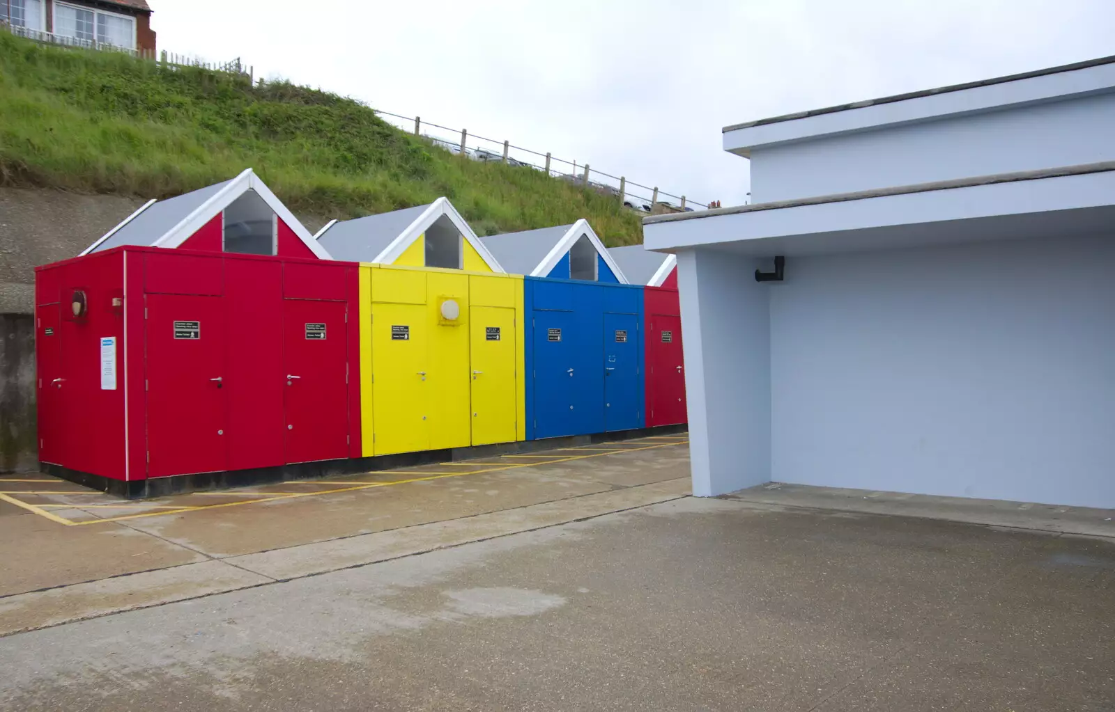 Colourful changing rooms, from Kelling Camping and the Potty Morris Festival, Sheringham, North Norfolk - 6th July 2019