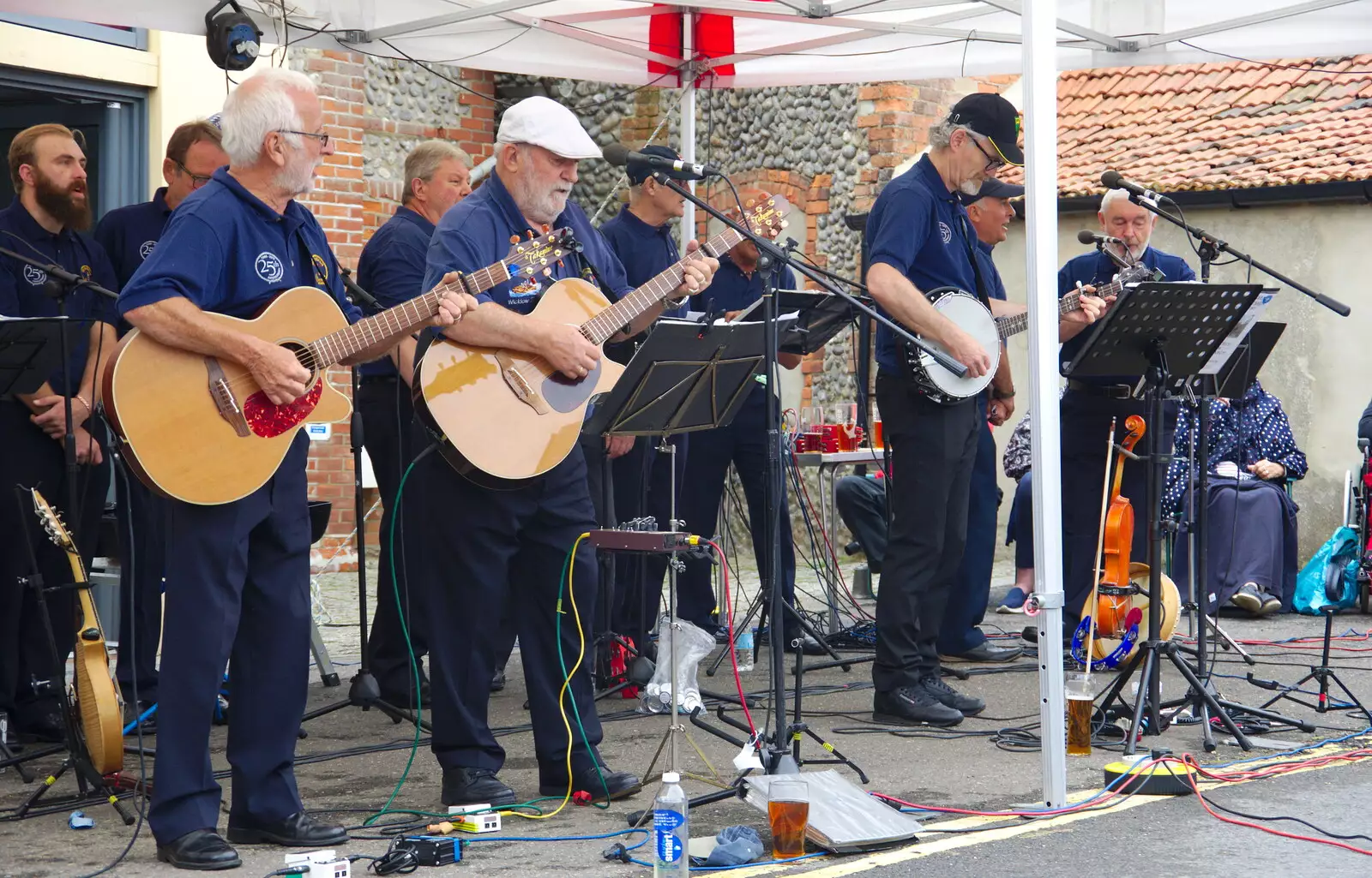 The band does its thing, from Kelling Camping and the Potty Morris Festival, Sheringham, North Norfolk - 6th July 2019