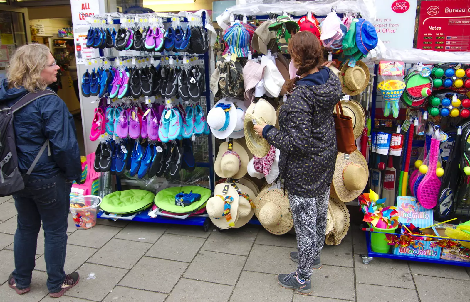 Isobel chooses a festival hat, from Kelling Camping and the Potty Morris Festival, Sheringham, North Norfolk - 6th July 2019