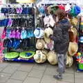 Isobel chooses a festival hat, Kelling Camping and the Potty Morris Festival, Sheringham, North Norfolk - 6th July 2019