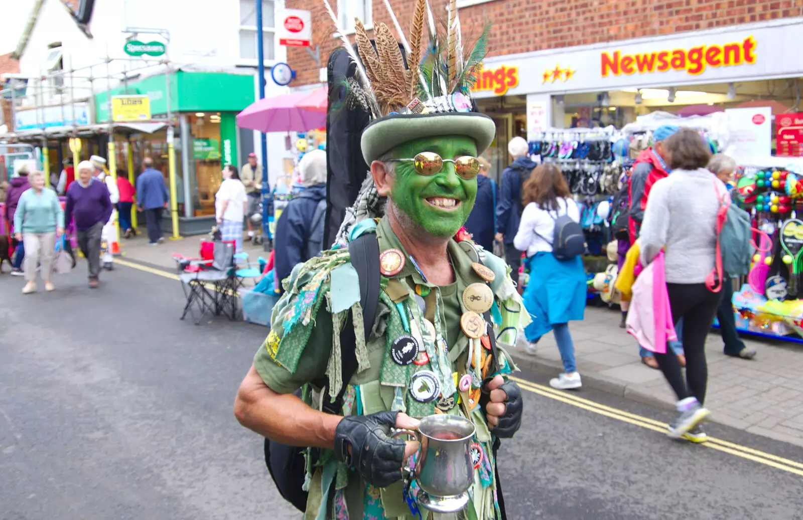 A Morris dancer with shiny gold shades, from Kelling Camping and the Potty Morris Festival, Sheringham, North Norfolk - 6th July 2019