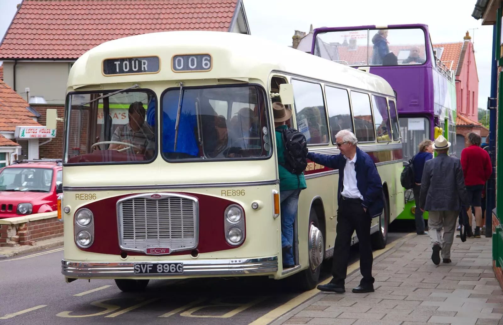 A nice old vintage ECW coach loads up, from Kelling Camping and the Potty Morris Festival, Sheringham, North Norfolk - 6th July 2019