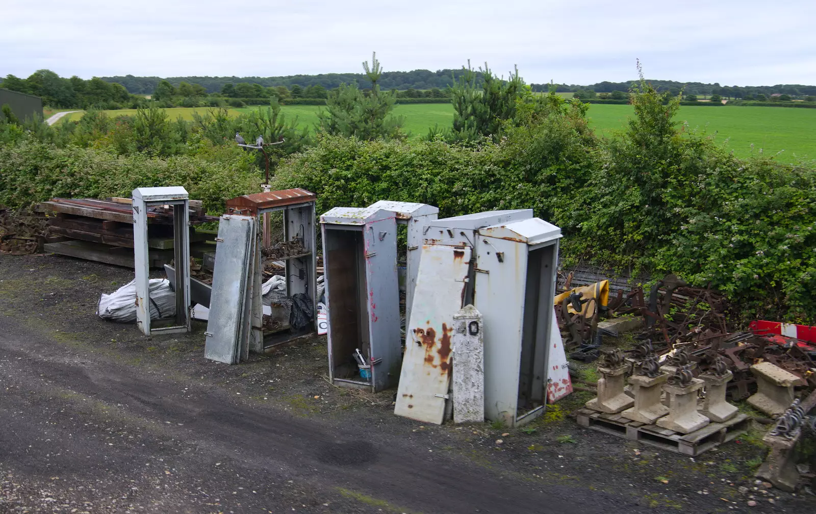 A pile of derelict signalling boxes, from Kelling Camping and the Potty Morris Festival, Sheringham, North Norfolk - 6th July 2019