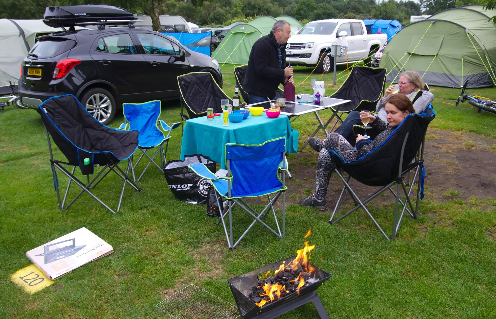 We have a barbeque, from Kelling Camping and the Potty Morris Festival, Sheringham, North Norfolk - 6th July 2019